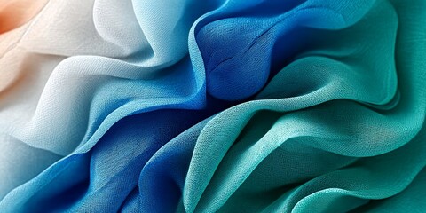 Canvas Print - Abstract Textured Silk Fabric Featuring Beautiful Gradient Colors and Elegant Flowing Shapes