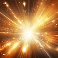 Wall Mural - Bright light explosion background. Abstract golden bursting light ray with motion blur.