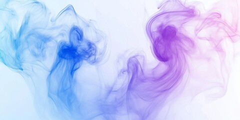 Canvas Print - Enchanting Abstract Fantasy of Baby Blue and Orchid Swirls on a Soft White Background, Dreamy Vibes