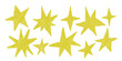 © Anna Volkova - Set of yellow hand drawn stars with crayon texture. Vector shapes for collage
