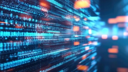 Wall Mural - Futuristic Data Network with Bright Glowing Lines and Digital Elements Representing Technology, Information Flow, and Connectivity in Cyber World