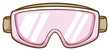 © Artur - Pink skiing goggles with brown strap and frame for winter sports protection