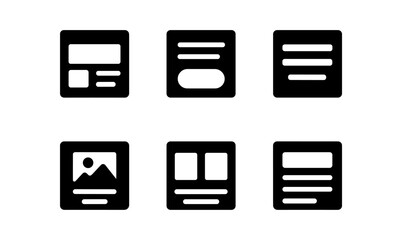Wall Mural - Minimalist user interface icons for web design and ui layouts