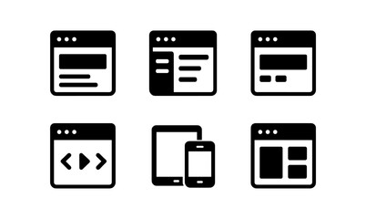 Minimalist web interface icons set for mobile and desktop applications
