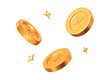 © Игорь Жуков - 3d flying golden coins with percent sign with stars. Stock vector illustration on isolated background.