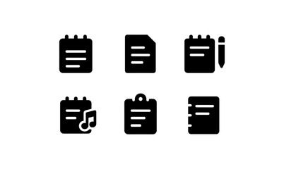 Minimalist notebook and document icons set for digital and print design