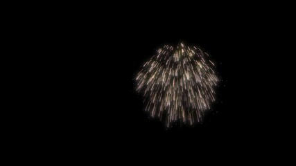 A stunning 3D animation of colorful fireworks exploding beautifully on a black background. Perfect for celebration themes, New Year intros, party visuals, or festive overlay effects. The glowing light