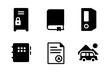 © 123levit - Minimalist education and travel icons set in black silhouette design