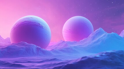 Wall Mural - Exploration of celestial bodies outer space digital art surreal environment aerial view cosmic wonders