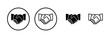 © LUNARA - Handshake icon logo design. business handshake sign and symbol. contact agreement