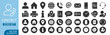 © Polyak Tata - Contact icons set. Business and communication icon set. Phone, mail, location, chat, support and contact symbols for web and print. Thin line vector illustration on transparent background