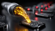 © Mala - Digital data stream flowing from connector into circuit board, showcasing technology and innovation