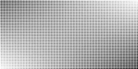 Wall Mural - Dotted gradient halftone background. Horizontal seamless dots pattern in pop art style. Abstract modern stylish texture. Vector illustration.