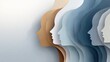 © BEN - Abstract Representation of Diverse Human Profiles in Layered Silhouette Design with Gradient Colors