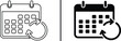 © Vectorzone - Calendar Icon for Recurring Events: The images depict a calendar icon with a circular arrow, representing the concept of recurring events or appointments.