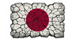 © Mihoub - Cracked Japanese flag representing the fragility and resilience of Japanese heritage and culture