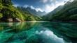 © JoxyAimages - A breathtaking view of a lush jungle landscape featuring crystal clear water reflecting the surrounding greenery, ideal for nature and travel enthusiasts seeking tranquility.