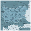 © Hanna Turik - Bulgaria - detailed political map of the country with regions and major cities.
