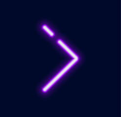 A glowing neon symbol resembling a command prompt or code syntax with a line and greater than sign.