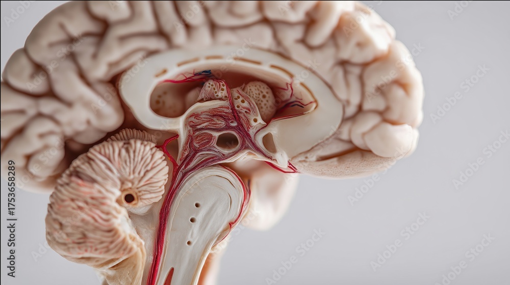 Sagittal Section of Human Brain Anatomy Model Stock Photo | Adobe Stock