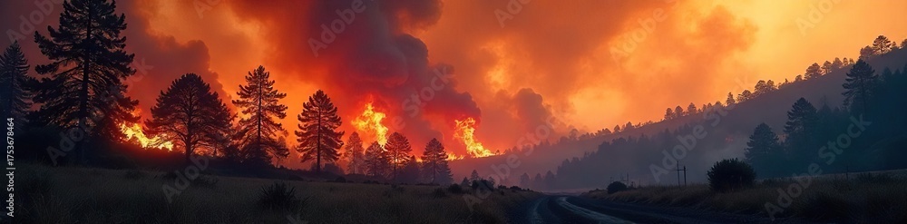 Devastating Forest Fire Inferno Consumes Trees, Leaving a Trail of ...