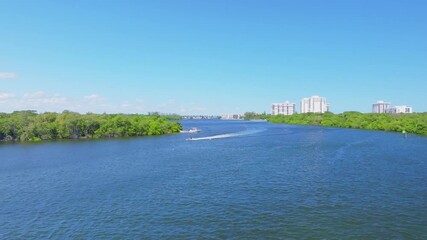 Wall Mural - aerial drone view of Lake Wyman, Boca Raton, Florida