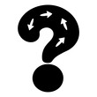 © Md - A question mark surrounded by arrows suggesting confusion or uncertainty about direction