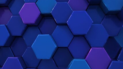 Wall Mural - Shifting Hexagonal Tiles Intertwining Seamlessly Looping Abstract Background energy, minimal, morphing