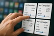 © Creative mind - Analyzing ad campaign metrics with touch controls. Concept of technology, business and strategy.