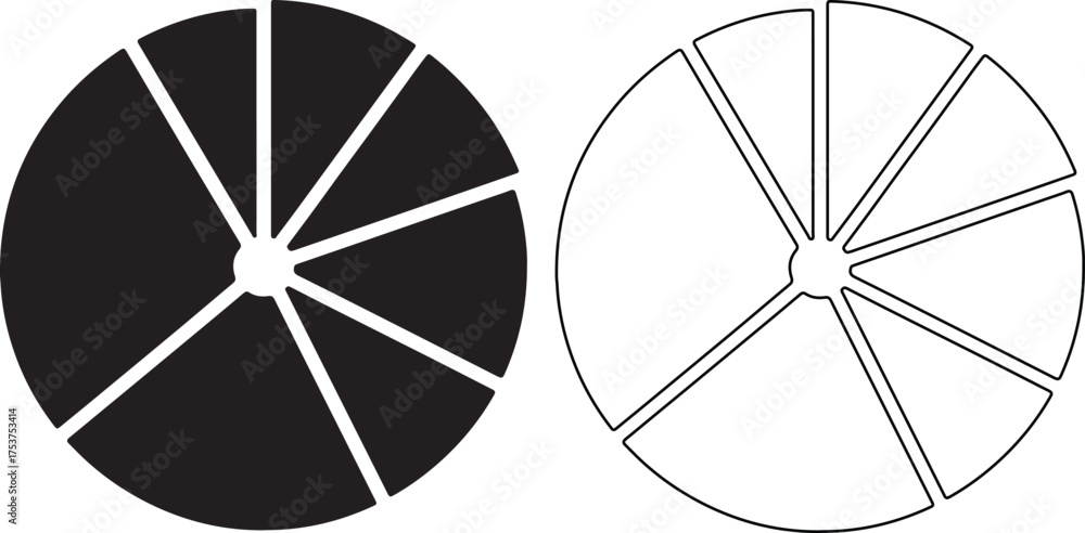set of black and white graphs and charts including a... Black and white pie charts showing data visualization and analysis in a ...