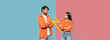 © Prostock-studio - A collage shows two individuals standing apart in contrasting colors. They express frustration while facing each other, capturing a moment of conflict and tension that conveys strong emotions.
