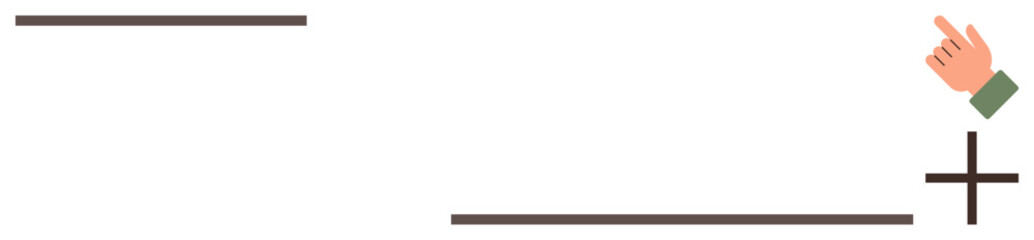 Hand gesturing towards adding an element with horizontal lines and a plus sign. Ideal for user interaction, addition, creation, interface, simplicity, minimalism, modern design. Simple flat metaphor