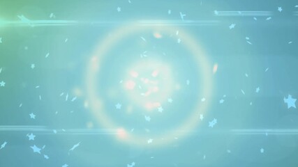 Wall Mural - At start glowing ring pulsating, gradient shifting and stars drifting, visualizing light flow