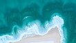 © Vanie - Abstract aerial view of blue mineral waves and white foam pattern