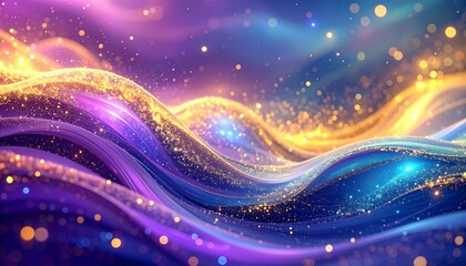 Wall Mural - Abstract dark blue background with glowing stars