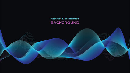 Wall Mural - Abstract futuristic blue neon background, line blended background template.