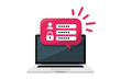 © Tanzicons - Laptop with login form on screen, password input, user icon and padlock, security concept isolated on on transparent background