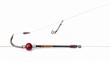 © Graphiloom - Render a close-up of a metallic fishing hook looped with line, isolated on a clean background to emphasize outdoor gear precision, angling technique, and the craftsmanship of fishing equipment.