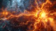© Supatip - abstract depiction of energy radiating outwards, with bright sparks of orange and blue swirling around. This striking image evokes a sense of raw power and cosmic force