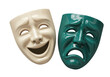 © James - Comedy and tragedy masks isolated on white, theatrical symbol of drama and performance arts in PNG format