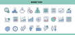 © Purnima - Budget line icon set. Containing savings, expenses, income, allocation, money management, financial planning,