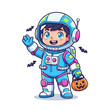 © wararin - Halloween Astronaut Boy, Generative AI