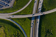 © Cavan Images - Aerial view showing highway interchange with traffic flow in reykjavik