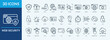 © falanaicon - Editable 30 web security icons for web and mobile. Set of web security included icons line server, antivirus, biometric, alert, padlock