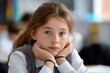 © Iryna - Thoughtful caucasian young girl in classroom setting