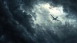 © Andi - Commercial airliner navigating a powerful storm, cutting through turbulent dark clouds with dramatic light breaking through, symbolizing challenge and hope in aviation.