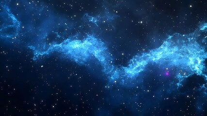 Wall Mural - The Stars And Blue Nebula In Space. Galaxy exploration through outer space towards glowing milky way galaxy.	
