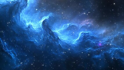 Wall Mural - The Stars And Blue Nebula In Space. Galaxy exploration through outer space towards glowing milky way galaxy.	
