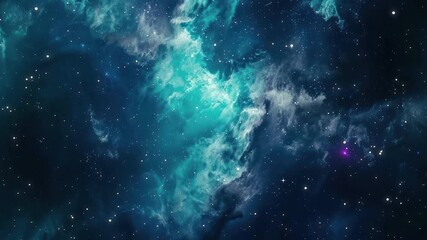 Wall Mural - The Stars And Blue Nebula In Space. Galaxy exploration through outer space towards glowing milky way galaxy.	
