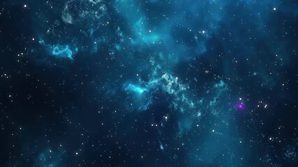 Wall Mural - The Stars And Blue Nebula In Space. Galaxy exploration through outer space towards glowing milky way galaxy.	

